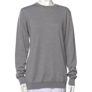 WARDROBE.NYC Gray Crew Neck Long Sleeve Sweater Medium M $395 Wool